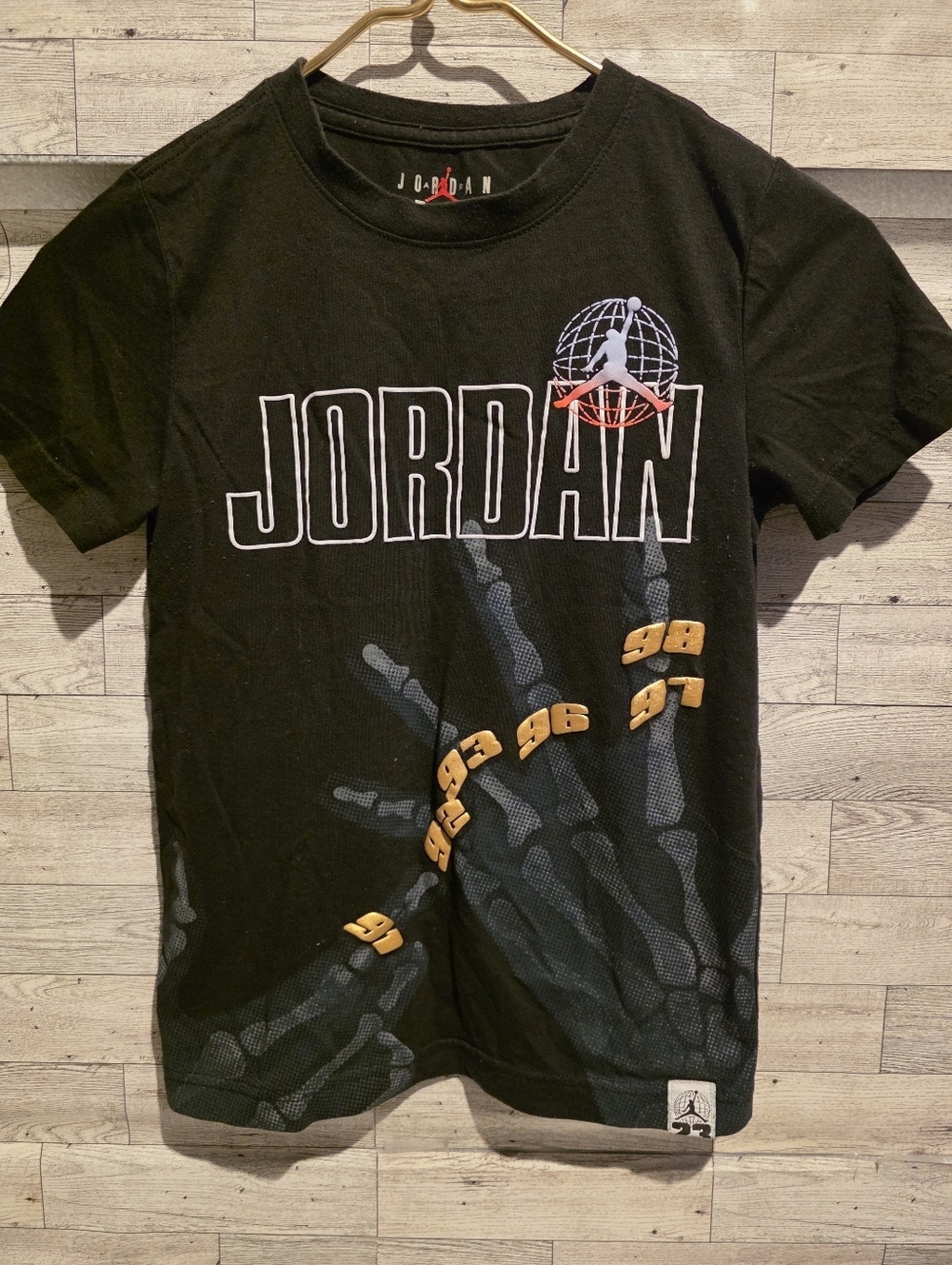 Jordan Black Tee with Yellow Accent Numbers